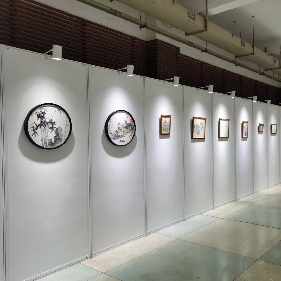 北京学校画展展板布置搭建 展板墙租赁 艺术展览画展八棱展架出租