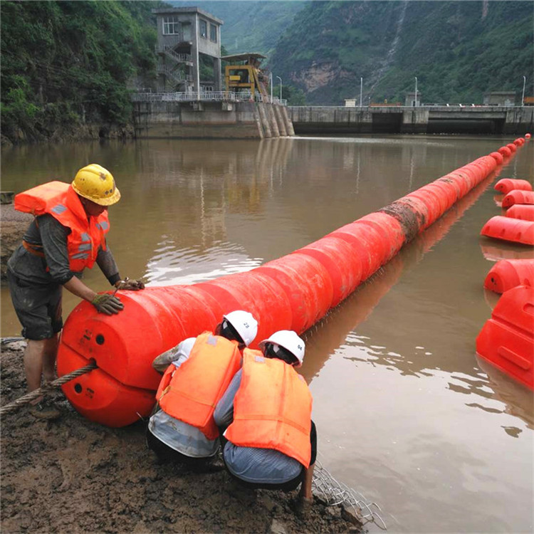 水电站拦污漂 水库红色聚乙烯拦污浮筒