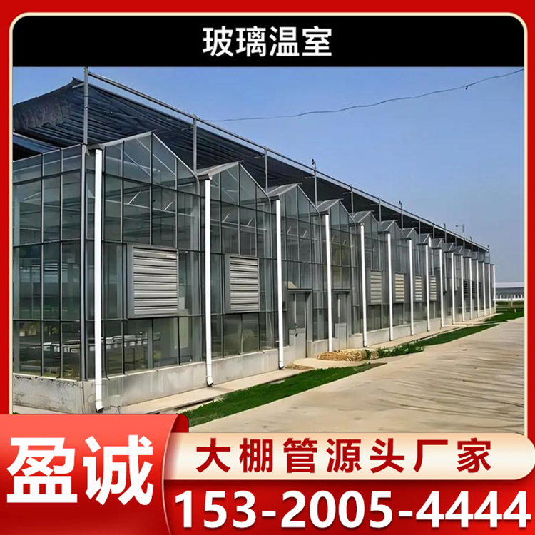 智能连栋玻璃温室大棚 内部利用率较高 内外遮阳
