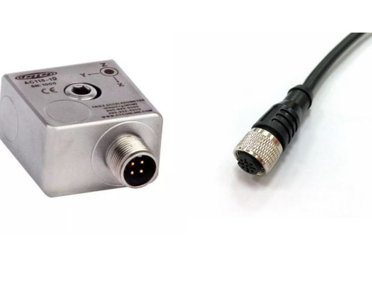 m12四芯连接器A型 CTC振动传感器AC115-1D配套使用