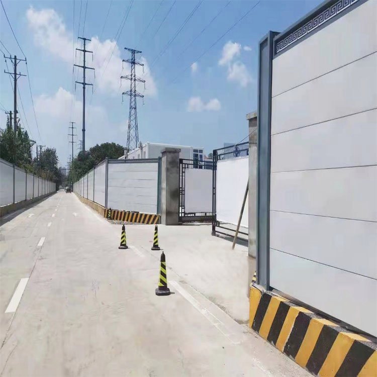可移动铁皮围挡 彩钢围挡 市政道路工地施工围挡 工程隔离挡板 现货装配