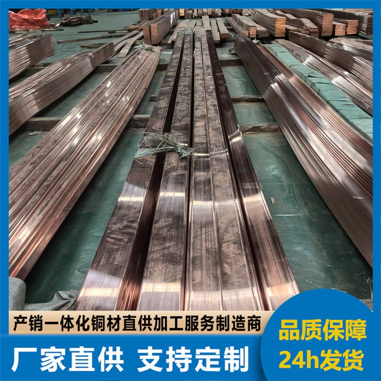 国标T2紫铜排 圆角接地铜排30*3 40*4高导电镀锡打孔加工现货直供