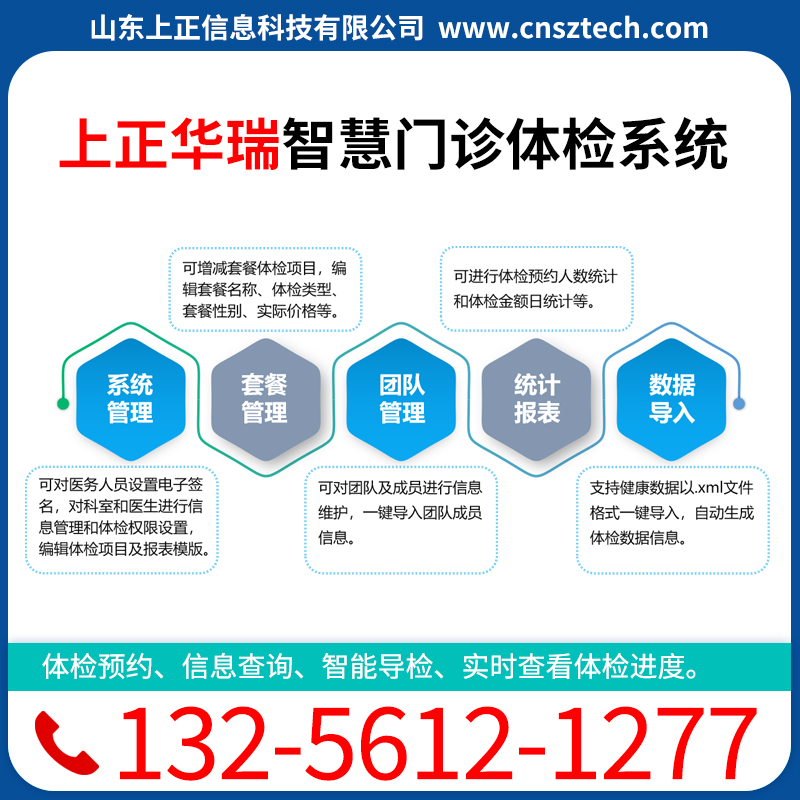 上正华瑞体检系统（为医院/体检中心开发全流程管理系统）