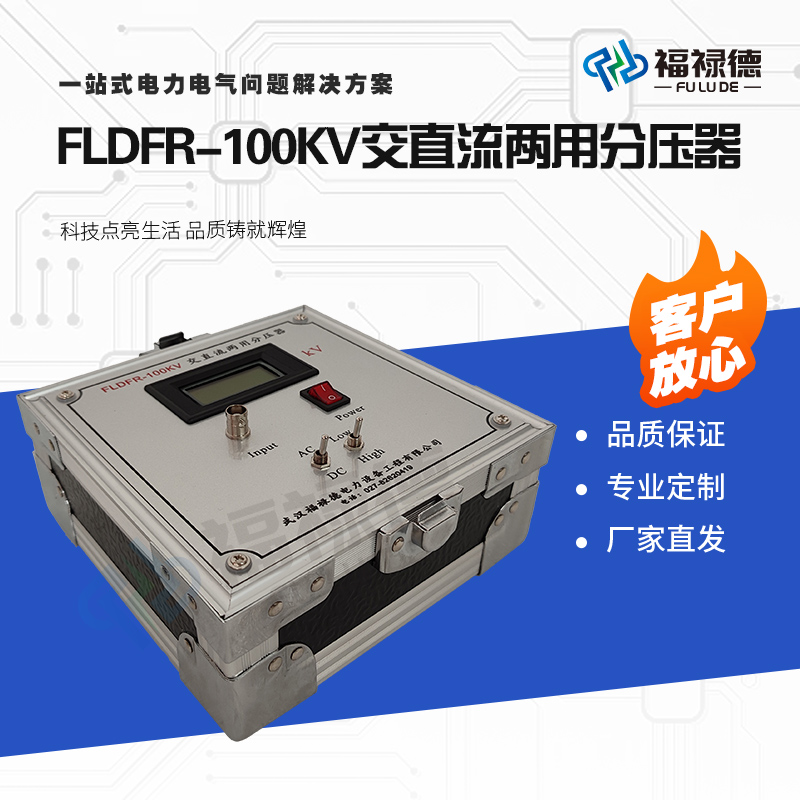 福禄德FLDFR-100KV交直流两用数字高压表阻容法分压器厂家可定制