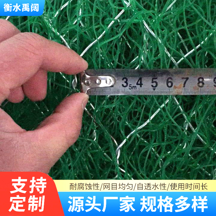 河道治理加筋固土网垫生态护坡加筋麦克垫边坡植生垫三维植被网