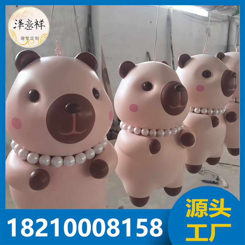 源头工厂卡皮巴拉水豚玻璃钢卡通雕塑摆件大型商场公园景观雕塑