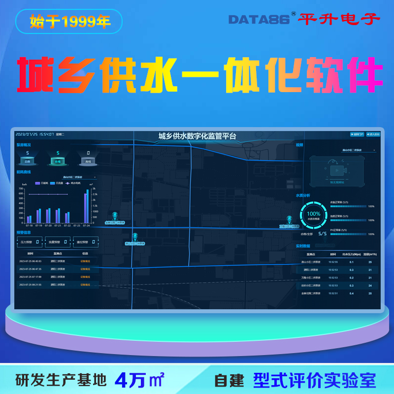 城乡供水一体化软件 农村供水信息化生产调度平台 智慧水务平台