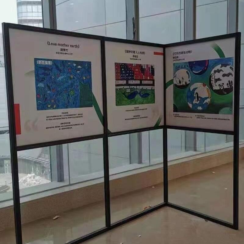 画展展览书画摄影展架八棱柱铝料挂画展板展墙设计画廊校园隔断出租赁搭建