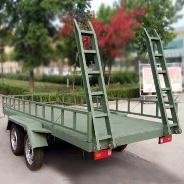 工业用尾板牵引平板拖车 性能稳定 重量小 转向灵活
