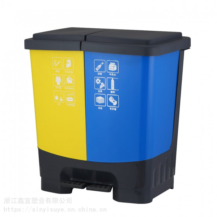 240L户外塑料垃圾桶果皮箱120L箱街道广场带盖带轮环卫定制
