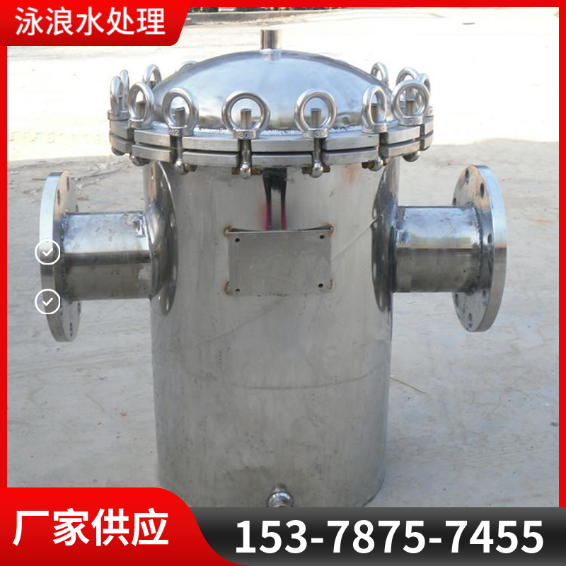 T型过滤器管道直通除污法兰连接自清洗毛发收集器 游泳池过滤设备