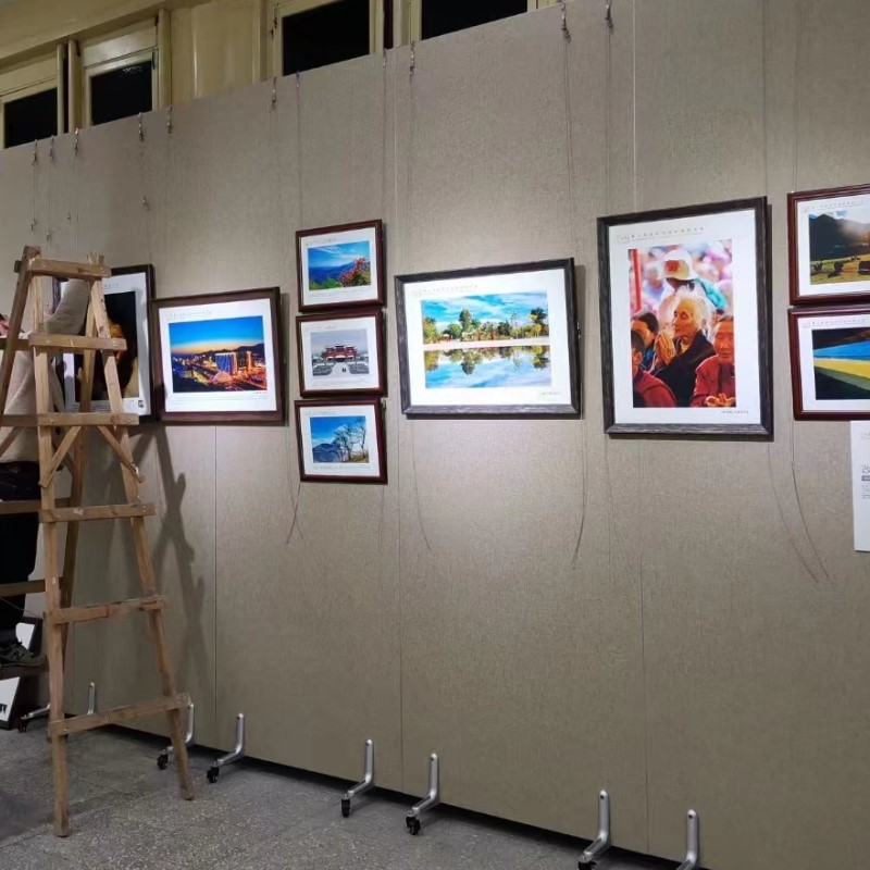 定制画展展墙 画展架可移动 无缝画展墙布置 书法作品展示 北京展板搭建