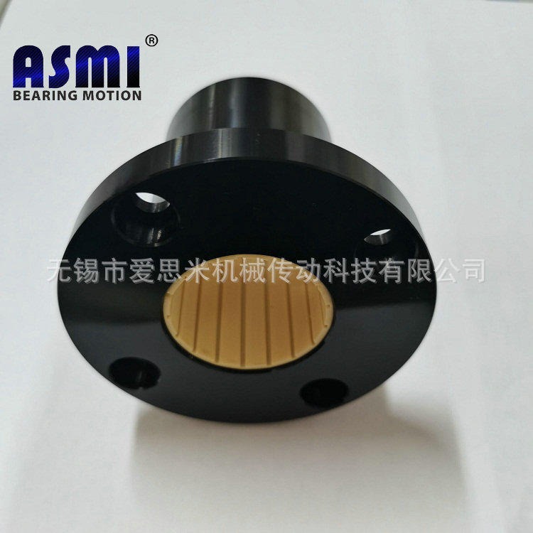自润滑免维护工程塑料直线轴承ASMI品牌带圆法兰滑动轴承国标尺寸通用型号LMF40