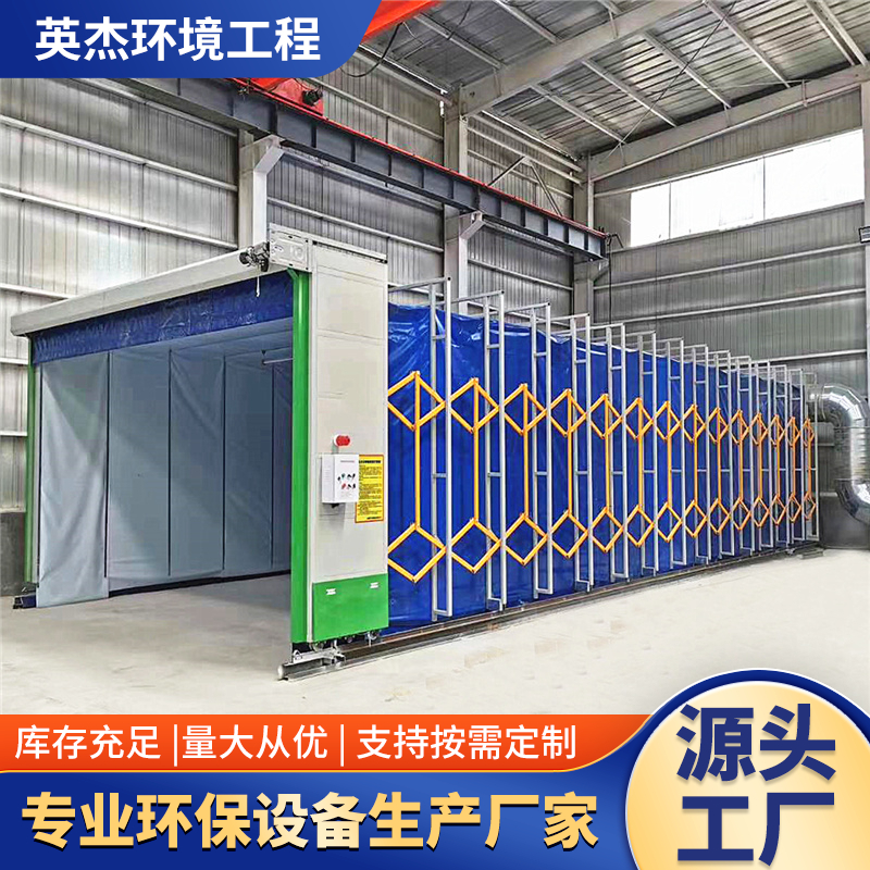 移动伸缩喷漆房大型轨道电动折叠式环保型无尘打磨伸缩喷漆房设备