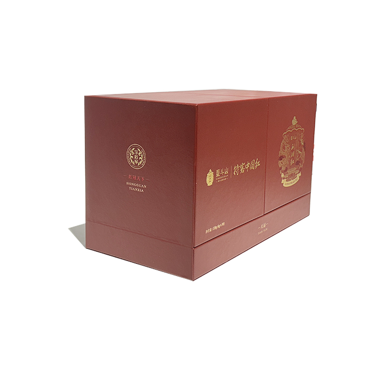 力嘉定制中国红礼盒双开门磁吸高档茶叶包装盒