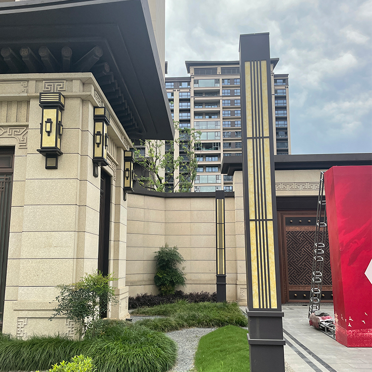 太阳能户外灯庭院灯小区户外方形景观灯柱 新中式园林绿化景观灯