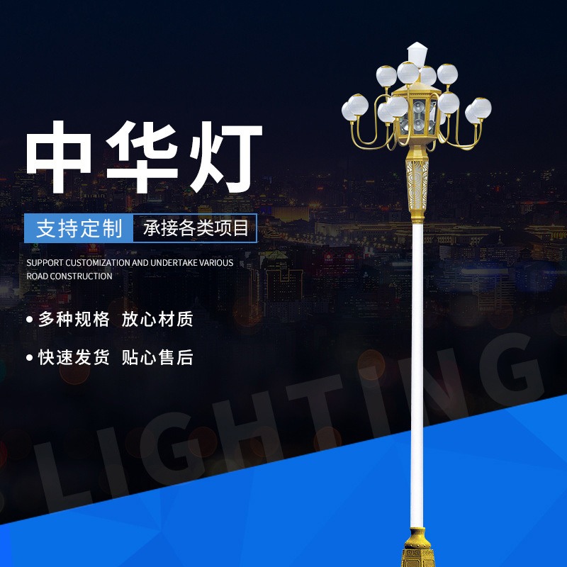 全新8-15米LED中华灯室外道路照明广场亮化玉兰灯组合灯