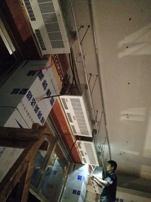暗装电热风幕机装饰效果 遥控智能热风空气幕节能防蚊虫