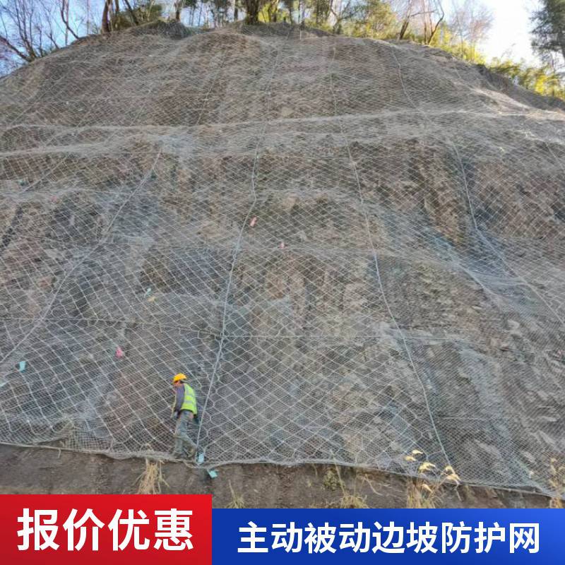 主动边坡防护网被动网 山体护坡固土网sns柔性钢丝绳网