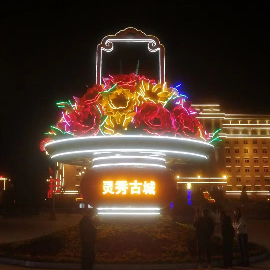玻璃钢大花篮 开业庆典纪念景观雕塑