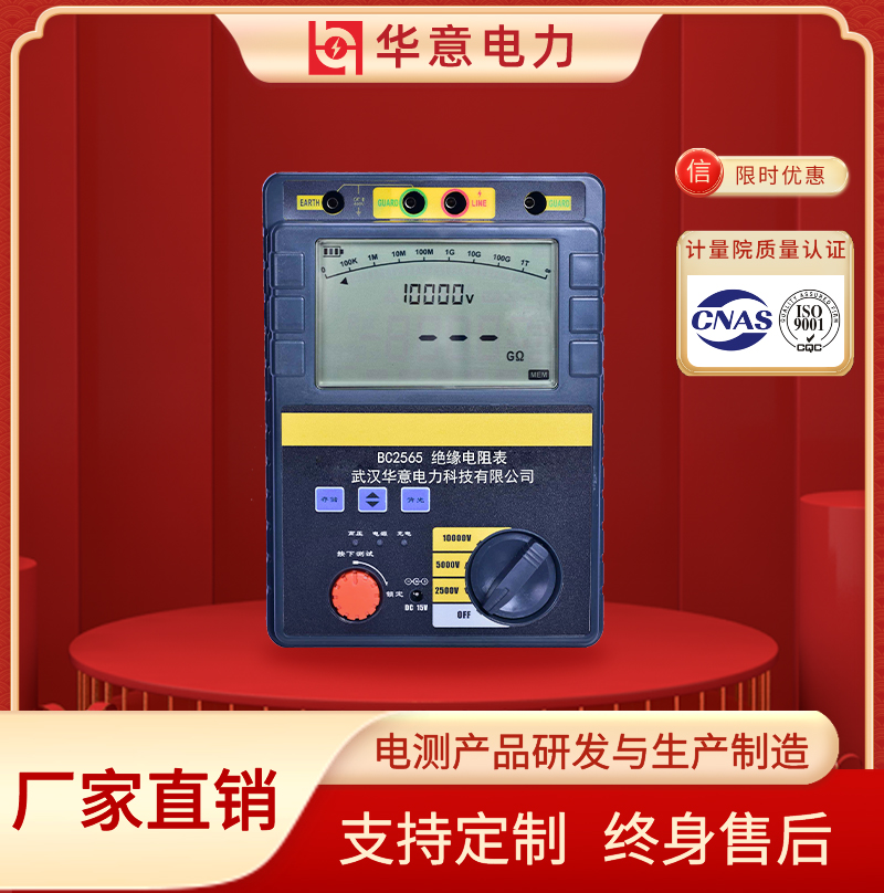 BC2565绝缘电阻表 电动摇表 电子式大功率高压兆欧表 绝缘电阻测量仪