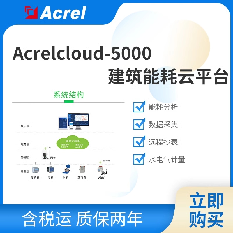 安科瑞AcrelCloud-5000建筑能耗云平台三级能源计量自定义驾驶舱