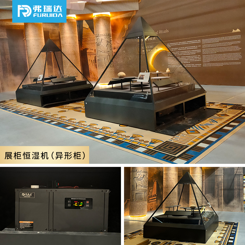 弗瑞达展柜恒湿机-小型除湿加湿一体机-异形柜案例展示