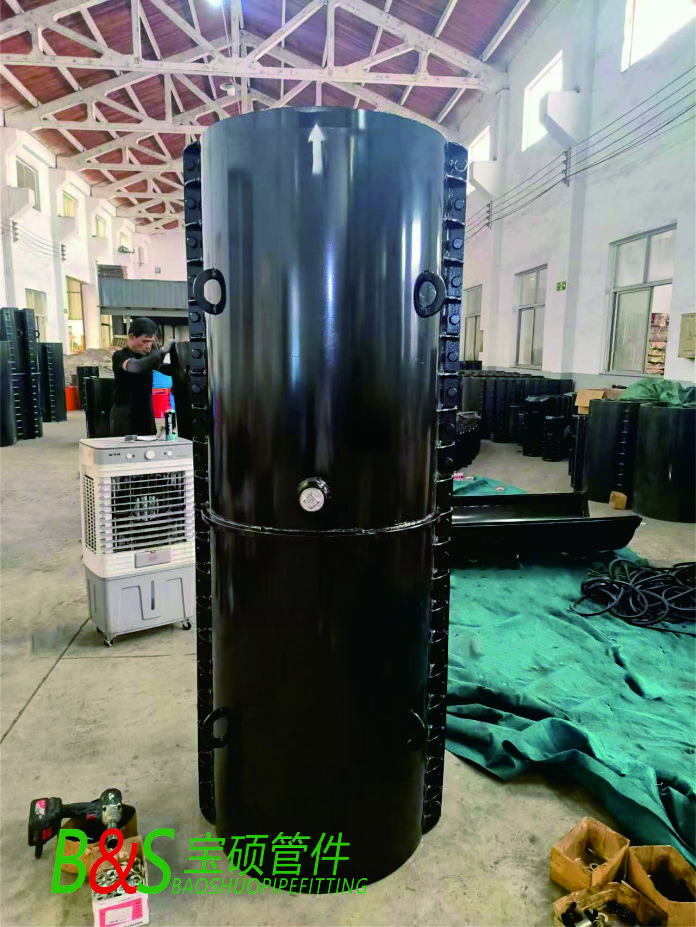 PE630直管加长管道修补器 1.5 3米长钢制抢修抱箍碳钢焊制任意长度