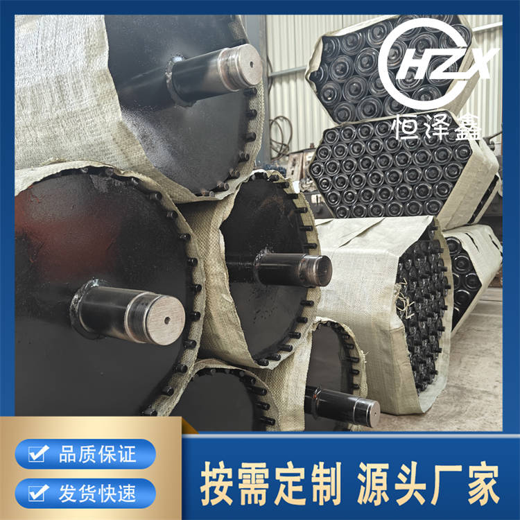 排渣滚筒 包胶 涨套连接 铸钢接盘 瓦座 恒泽鑫