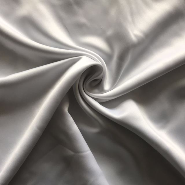垂感亚光加捻色丁 缎面雪纺 纯白礼服连衣裙等服装面料厂家直销