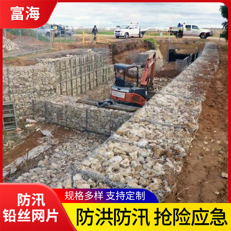 8号防汛应急铅丝网片 河道治理加固热镀锌丝 2.5mm石笼六角网片