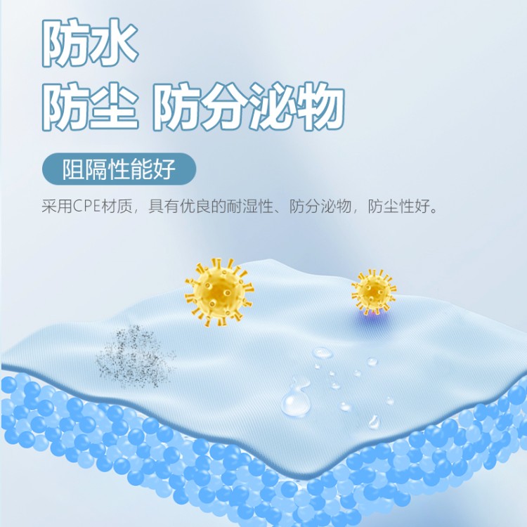 食品级 CPE 鞋套 3.3g 卫生无异味 车间专用 支持定制 LOGO