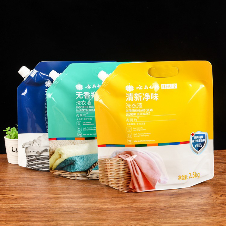 液体包装塑料袋_洗衣粉自立吸嘴袋