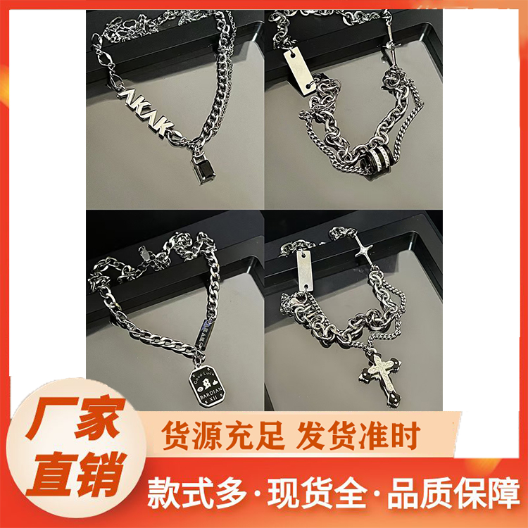 项链 锁骨链新款圆珠金色简约 个性潮流女士首饰套装