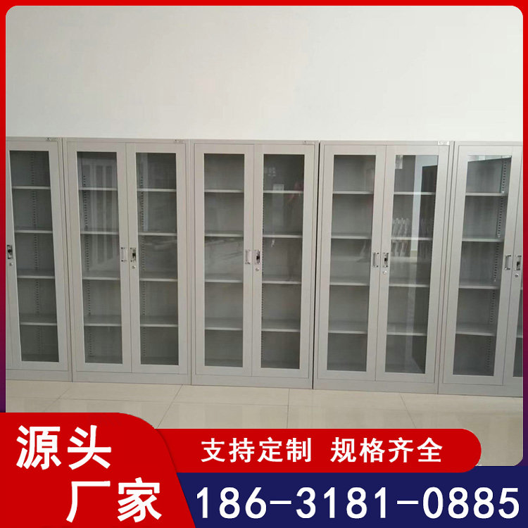 玻璃铁皮文件柜 办公资料档案柜 储物书柜带锁