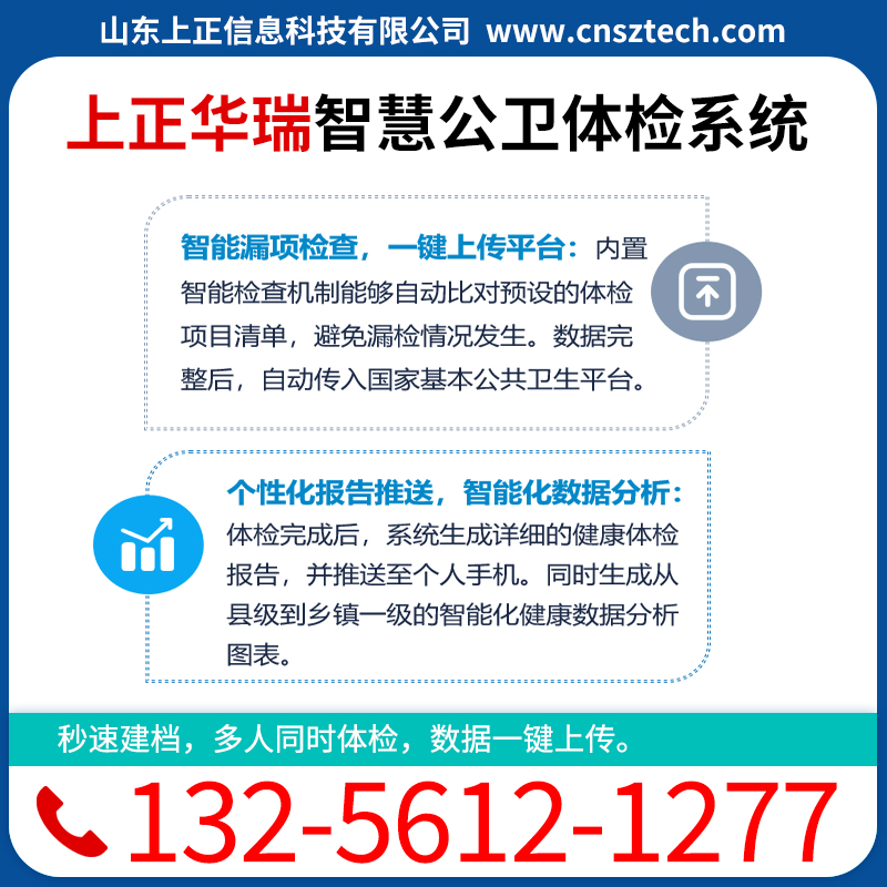 上正华瑞 智慧健康查体系统 秒速建档、高效体检