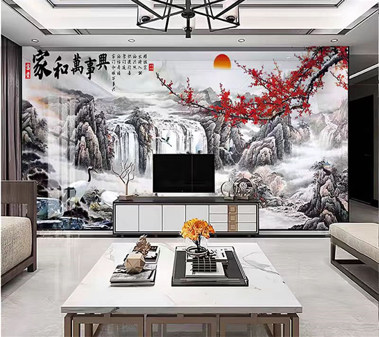 竹炭纤维PET高光背景墙实心环保背景墙海量图案