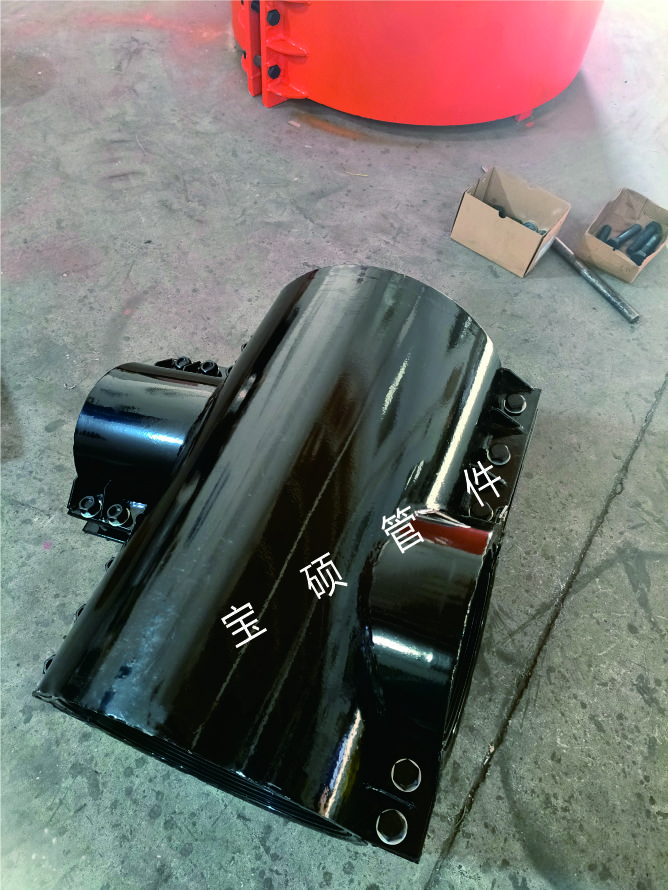 异径四通开边抢修节 PE管全包哈夫四通管卡堵漏器 钢板焊制夹具