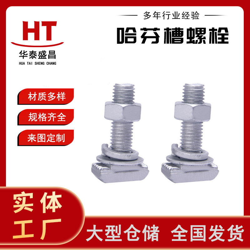 高强度T型螺栓 哈芬槽用t型螺杆 t形压板螺丝 特大8.8T型栓现货