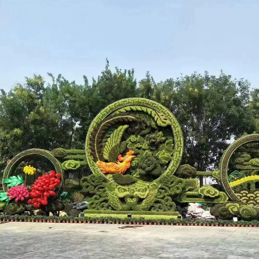 城市造型绿雕 配色丰富 款式新颖