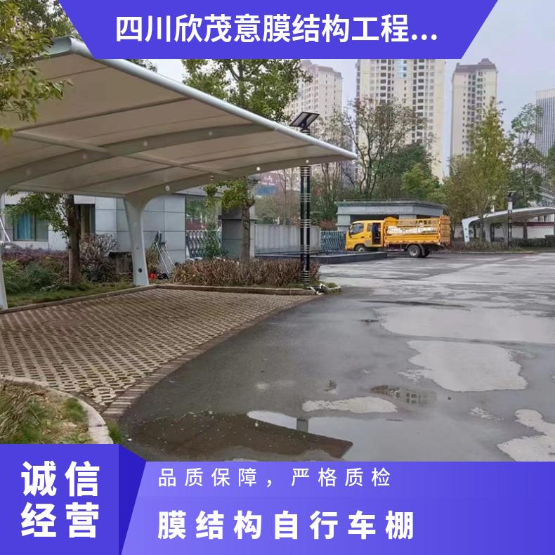 自行车停车棚 公交站防晒挡雨 双面斜拉式工厂提供设计/安装