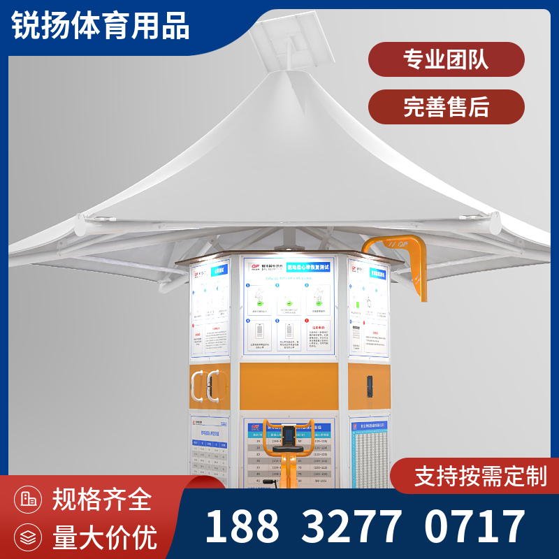 小区公园景观太阳能智能健身器材驿站供 材质塑木加优质钢管 体测仪