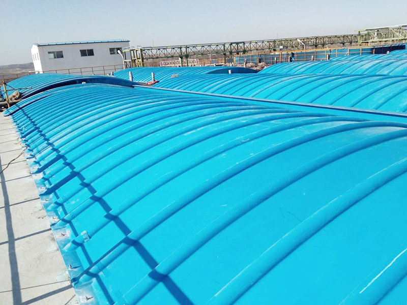 玻璃钢污水池拉挤盖板 空腹平行盖板 厌氧池集气罩沉淀池密封罩