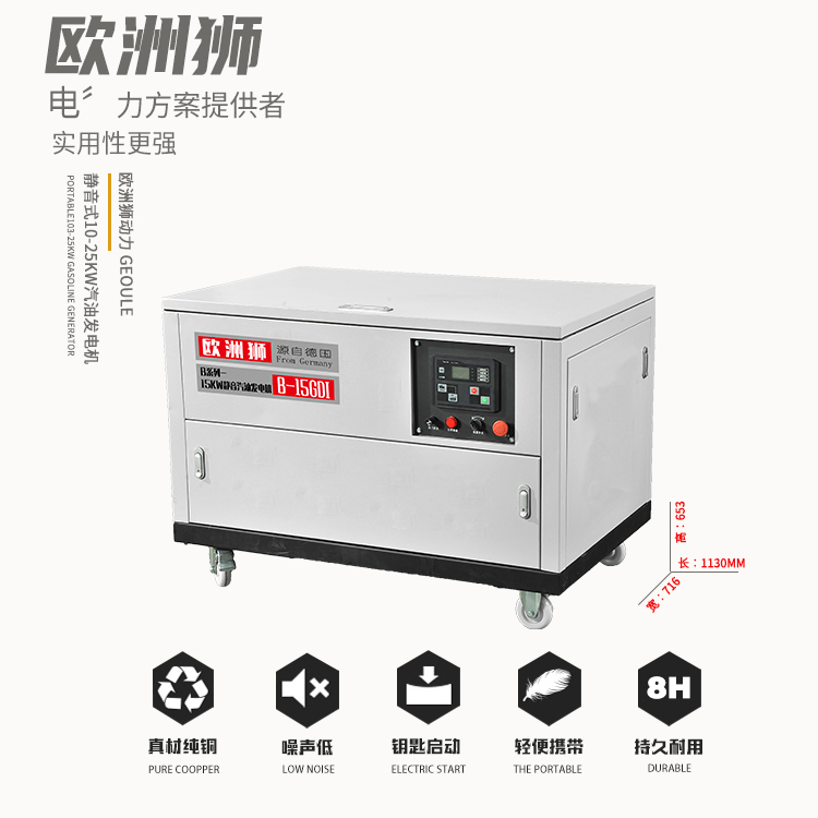 车载应急电源20KW水冷四缸汽油发电机B-20GDI 欧洲狮