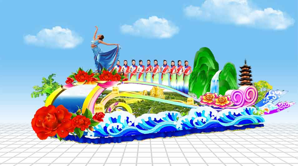 龙兴  彩车制作公司主题公园景区游园花车制作厂家主题公园游街花车装置