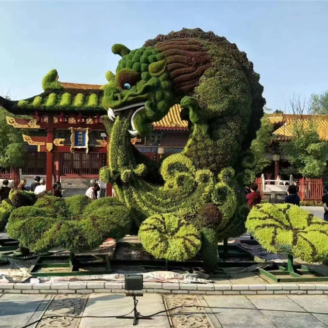 节日五色草景观造型设计 景美园艺 创意绿雕组合