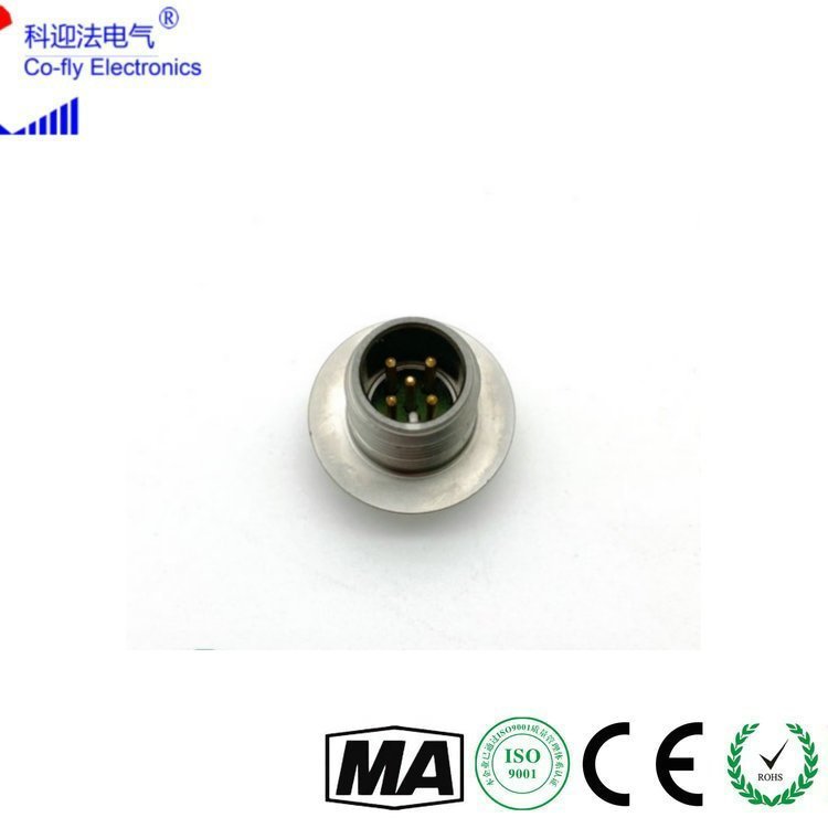 M12针型高温烧结插座/圆形法兰玻璃烧结连接器