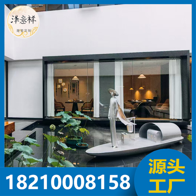 玻璃钢徽船造型雕塑定制户外商业街酒店大堂雕塑摆件泡雕模型定制