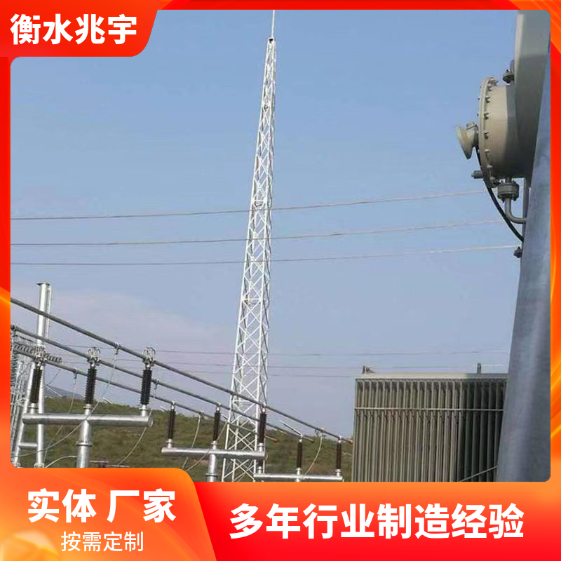 热镀锌圆钢避雷塔 兆宇 钢结构接闪杆塔 楼顶避雷针塔接闪塔