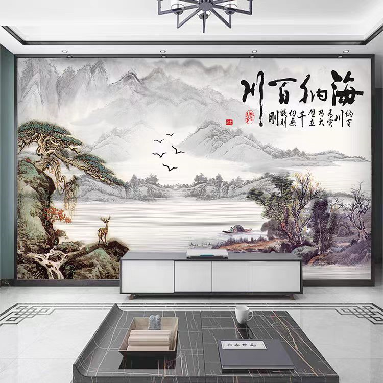 竹炭纤维PET高光背景墙3D精印工艺海量图案无限连纹
